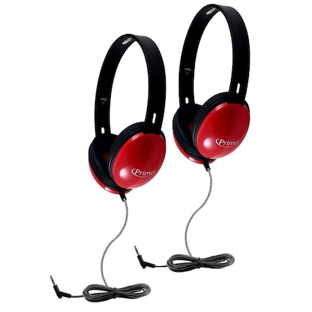 Cb Distributing Primo Stereo Headphones, Red - 2 Each ST1731416